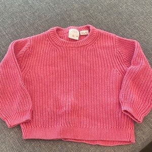Zara Women's Rose Knit Crew Neck Sweater